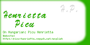 henrietta picu business card